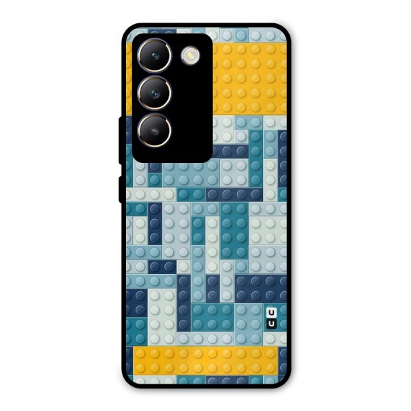 Blocks Blues Metal Back Case for Vivo Y200e