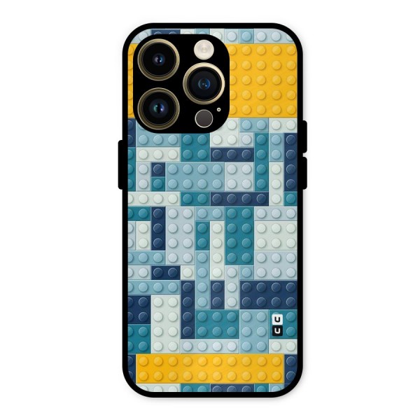 Blocks Blues Metal Back Case for iPhone 14 Pro