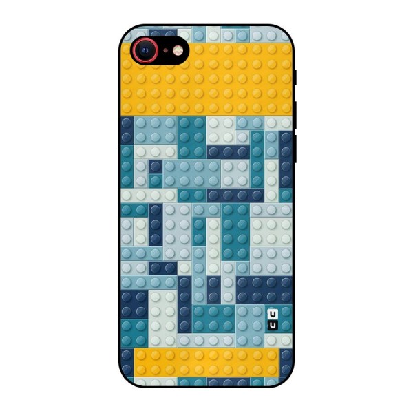 Blocks Blues Metal Back Case for iPhone SE 2020