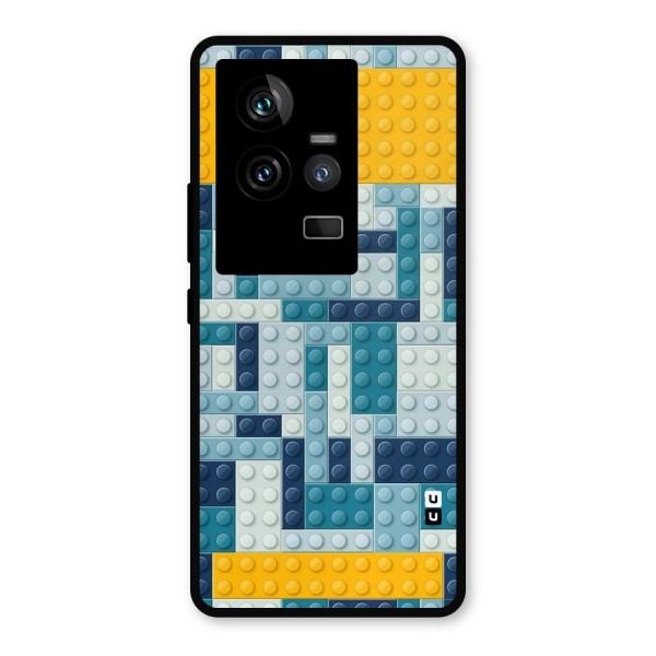 Blocks Blues Metal Back Case for iQOO 11 5G