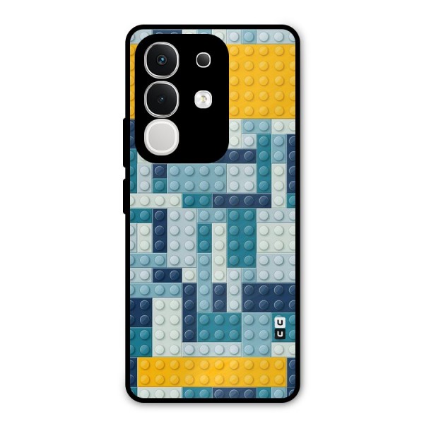 Blocks Blues Metal Back Case for iQOO Z10x