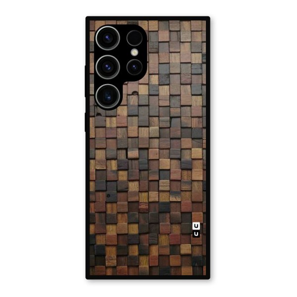 Blocks Of Wood Metal Back Case for Galaxy S23 Ultra