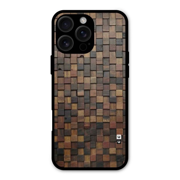Blocks Of Wood Metal Back Case for iPhone 16 Pro Max
