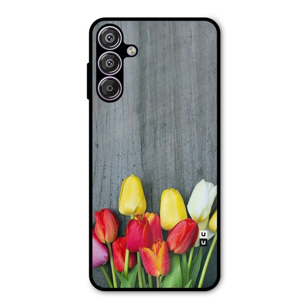 Bloom Grey Metal Back Case for Galaxy F15
