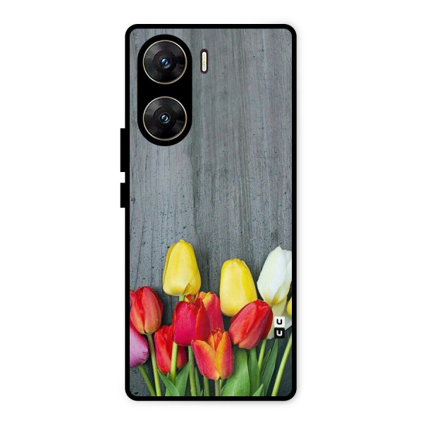 Bloom Grey Metal Back Case for Vivo V29e