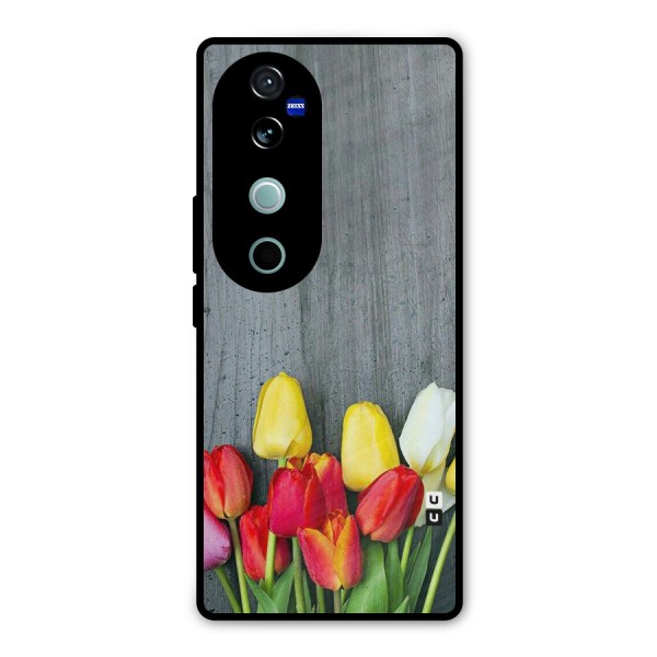 Bloom Grey Metal Back Case for Vivo V40 Pro