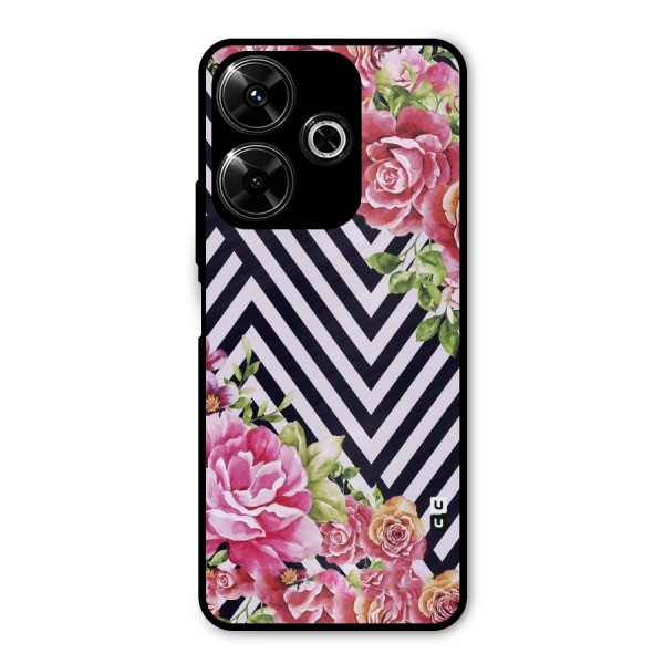 Bloom Zig Zag Metal Back Case for Poco M6 Plus