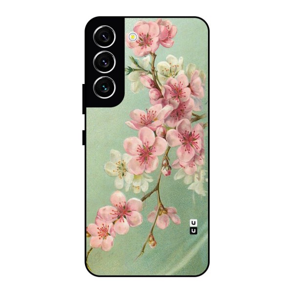 Blossom Cherry Design Metal Back Case for Galaxy S22 5G