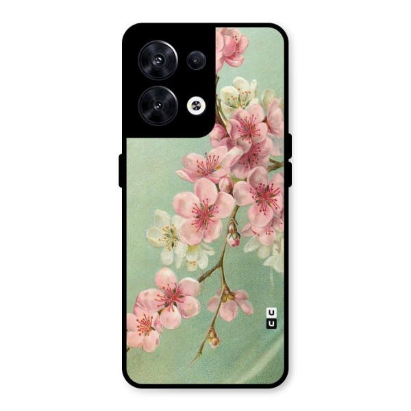 Blossom Cherry Design Metal Back Case for Oppo Reno8 5G