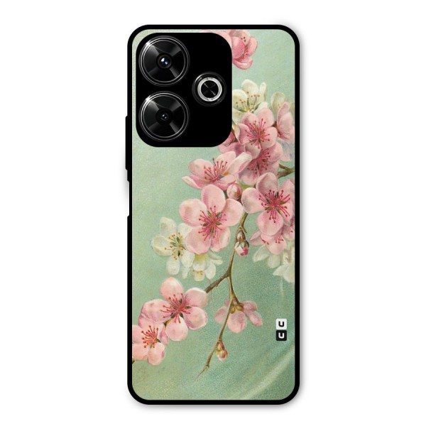 Blossom Cherry Design Metal Back Case for Poco M6 Plus