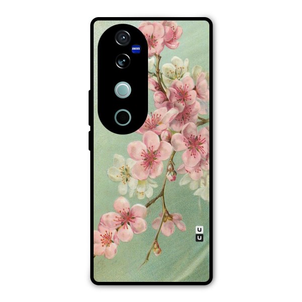Blossom Cherry Design Metal Back Case for Vivo V40 Pro