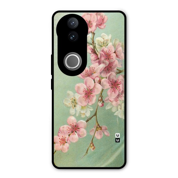 Blossom Cherry Design Metal Back Case for Vivo V50e