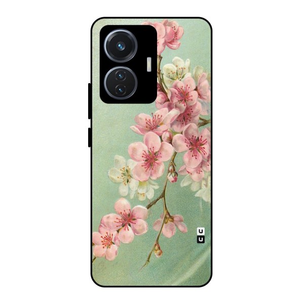 Blossom Cherry Design Metal Back Case for iQOO Z6 44W