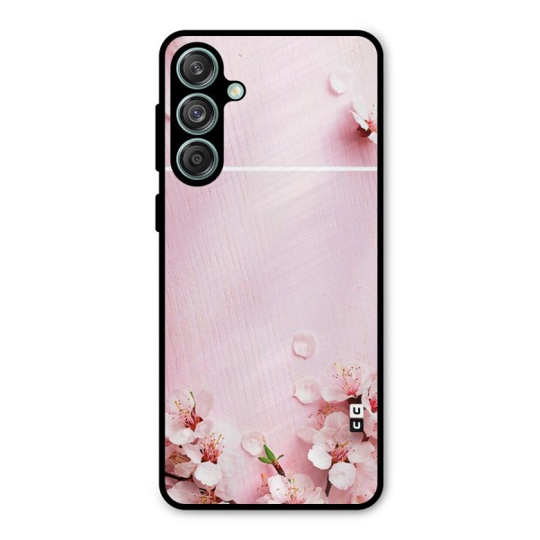 Blossom Frame Pink Metal Back Case for Galaxy M55 5G