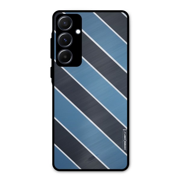 Blue Black Stripes Metal Back Case for Galaxy A55