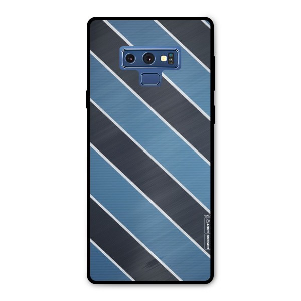 Blue Black Stripes Metal Back Case for Galaxy Note 9