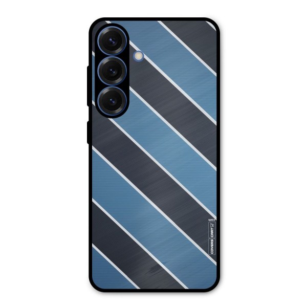 Blue Black Stripes Metal Back Case for Galaxy S25