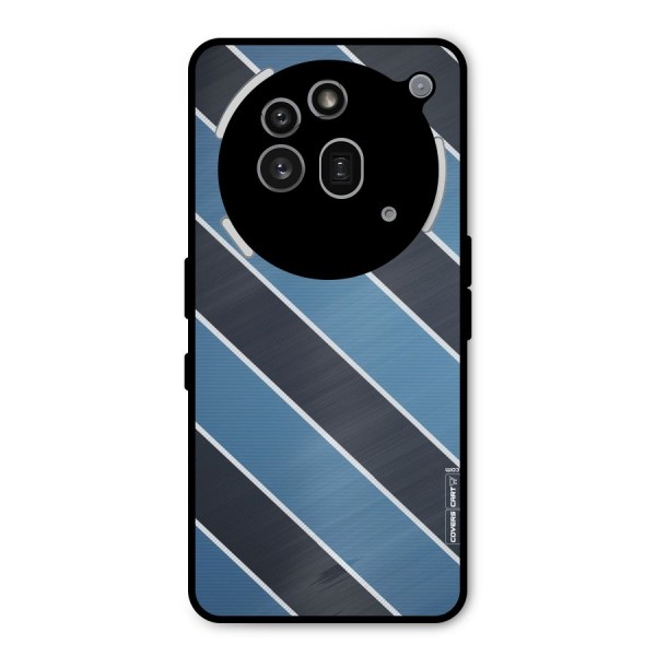 Blue Black Stripes Metal Back Case for Nothing Phone 3a Pro
