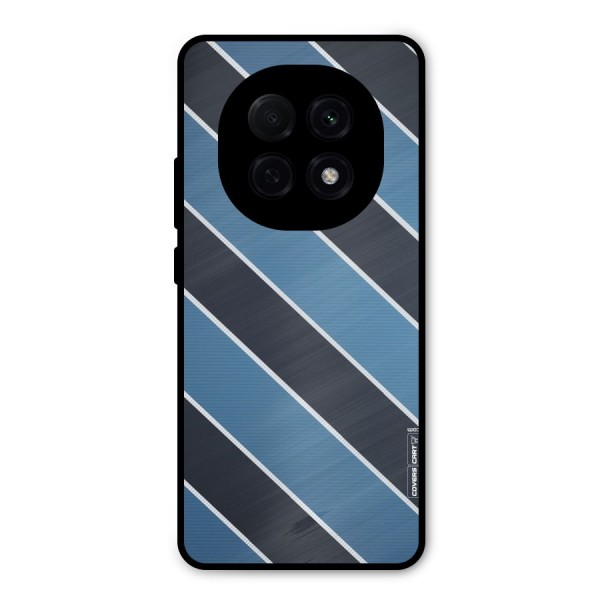 Blue Black Stripes Metal Back Case for Oppo F29 Pro