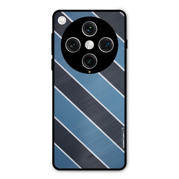 Blue Black Stripes Metal Back Case for Oppo Find X8 Pro