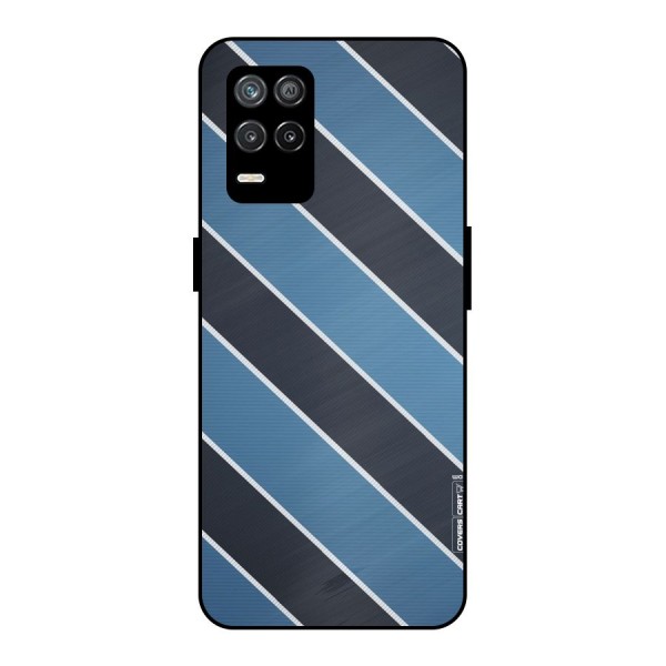 Blue Black Stripes Metal Back Case for Realme 9 5G