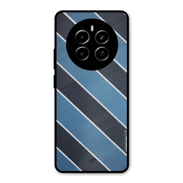 Blue Black Stripes Metal Back Case for Realme P1