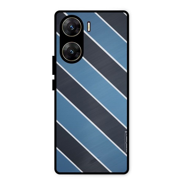 Blue Black Stripes Metal Back Case for Vivo V29e