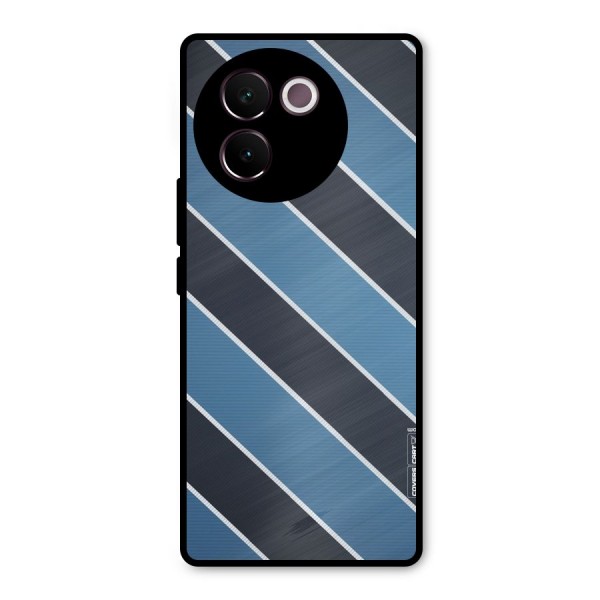 Blue Black Stripes Metal Back Case for Vivo V30e