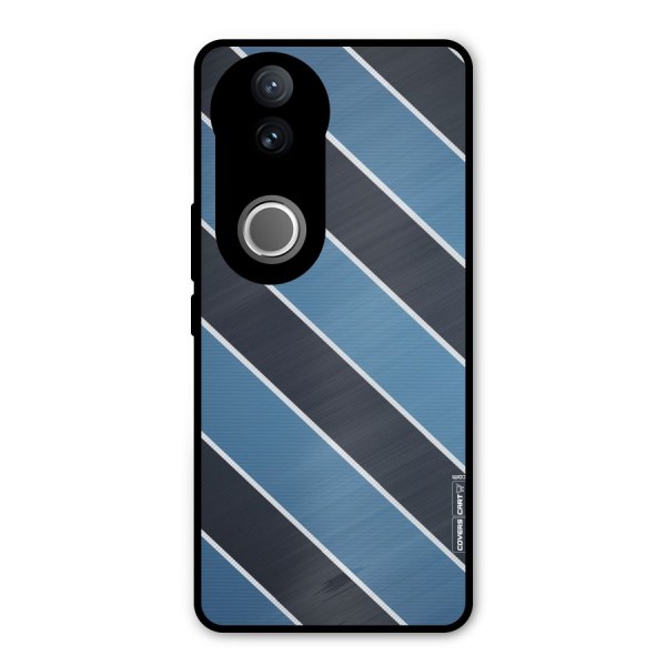 Blue Black Stripes Metal Back Case for Vivo V50e