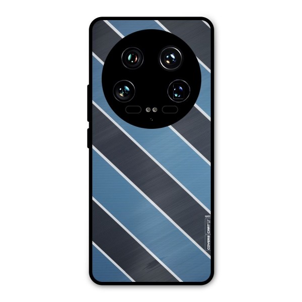 Blue Black Stripes Metal Back Case for Xiaomi 14 Ultra