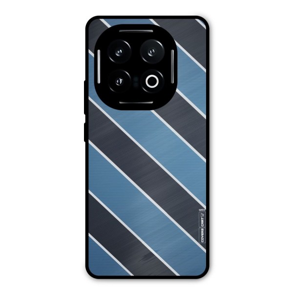 Blue Black Stripes Metal Back Case for iQOO 13