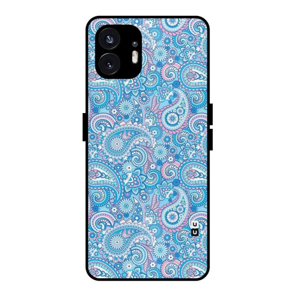 Blue Block Pattern Metal Back Case for Nothing Phone 2
