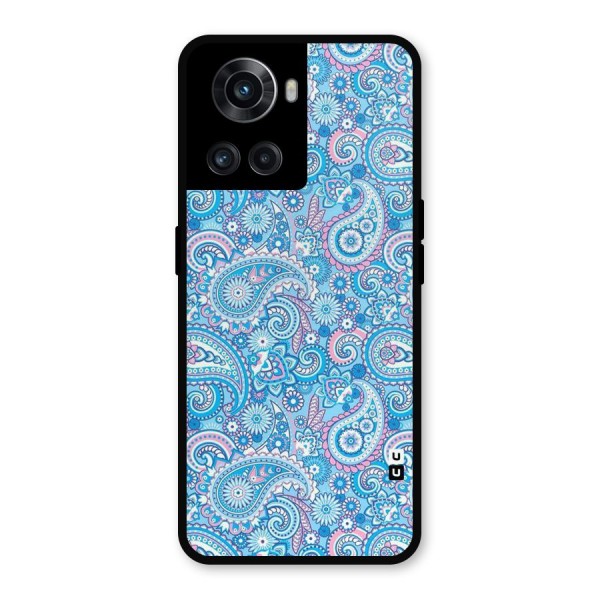 Blue Block Pattern Metal Back Case for OnePlus 10R