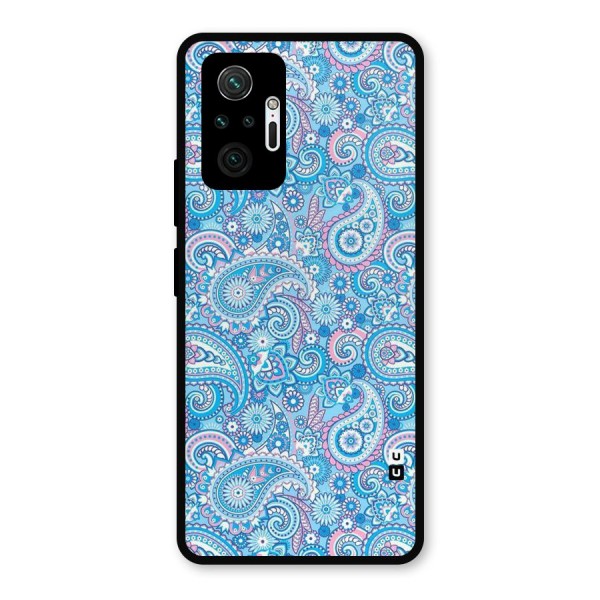 Blue Block Pattern Metal Back Case for Redmi Note 10 Pro Max