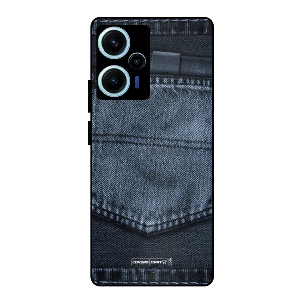 Blue Denim Metal Back Case for Poco F5