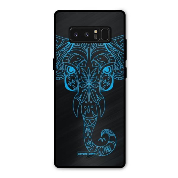 Blue Elephant Ethnic Metal Back Case for Galaxy Note 8