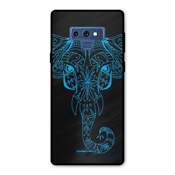 Blue Elephant Ethnic Metal Back Case for Galaxy Note 9