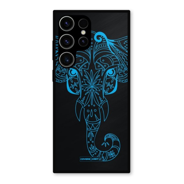 Blue Elephant Ethnic Metal Back Case for Galaxy S23 Ultra