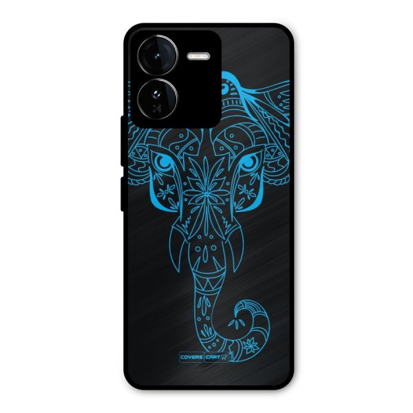 Blue Elephant Ethnic Metal Back Case for iQOO Z9