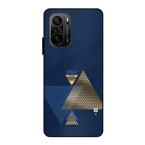 Blue Gold Triangles Metal Back Case for Mi 11X Pro