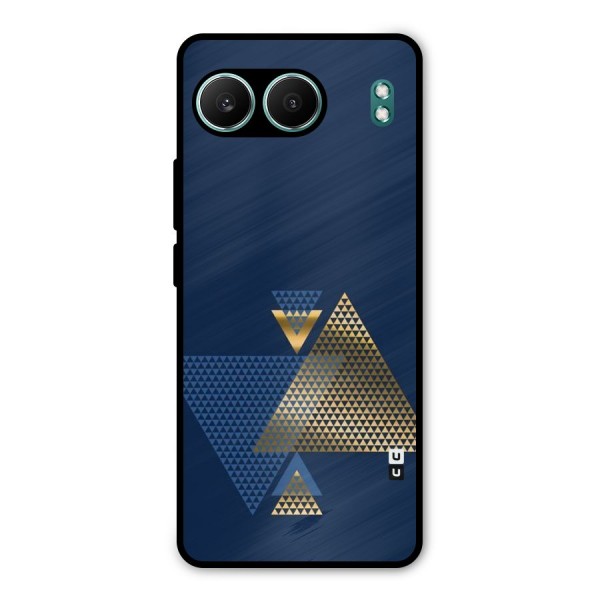 Blue Gold Triangles Metal Back Case for OnePlus Nord 4