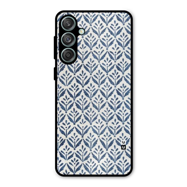 Blue Leaf Metal Back Case for Galaxy M55 5G