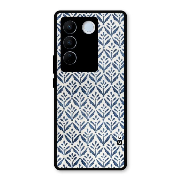 Blue Leaf Metal Back Case for Vivo V27