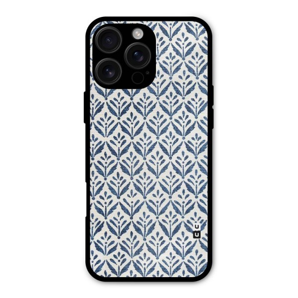 Blue Leaf Metal Back Case for iPhone 16 Pro Max