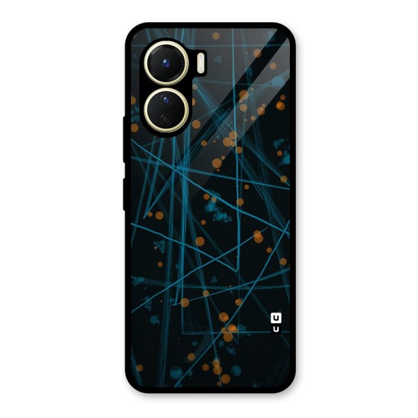 Blue Lines Gold Dots Glass Back Case for Vivo Y56