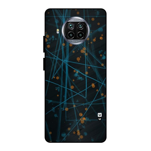 Blue Lines Gold Dots Metal Back Case for Mi 10i