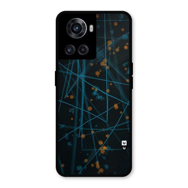 Blue Lines Gold Dots Metal Back Case for OnePlus 10R