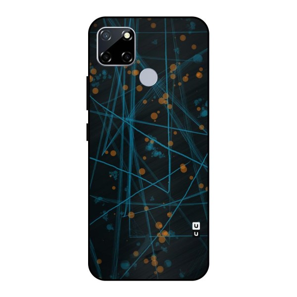 Blue Lines Gold Dots Metal Back Case for Realme Narzo 30A