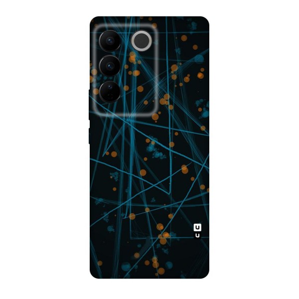 Blue Lines Gold Dots Original Polycarbonate Back Case for Vivo V27