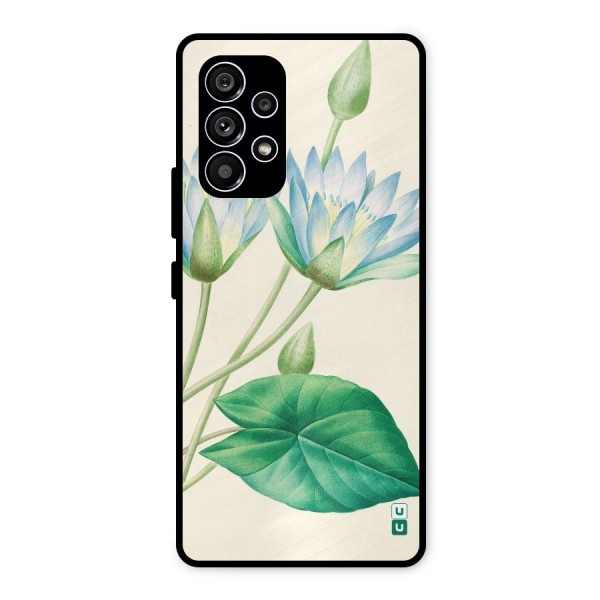 Blue Lotus Metal Back Case for Galaxy A53 5G